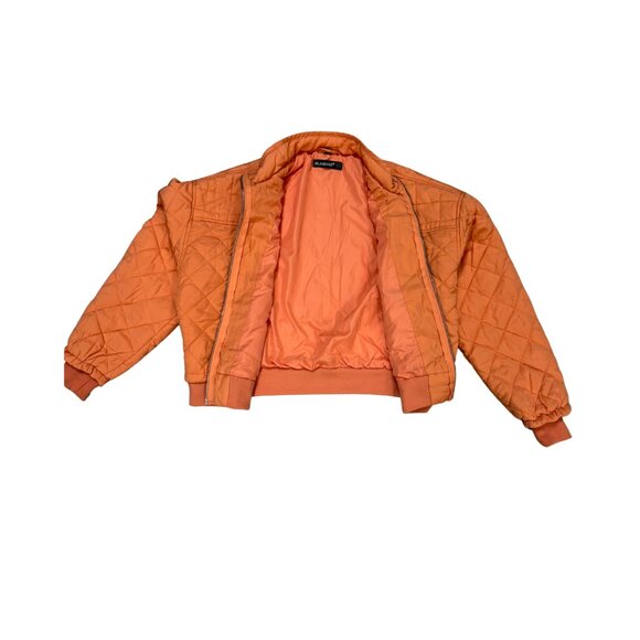 BLANK NYC Quilted Puffer Sunset Orange Y2K Bomber Pastel 90s Winter Jacket - Picture 7 of 8